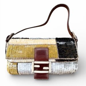Vintage Fendi Sequin beaded Paillettes Baguette- RARE